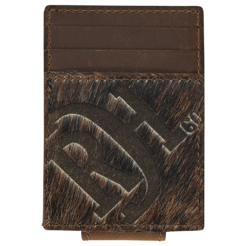 RED DIRT HAT CO MENS CARD CASE W/MAGNETIC CLIP NATURAL BRINDLE