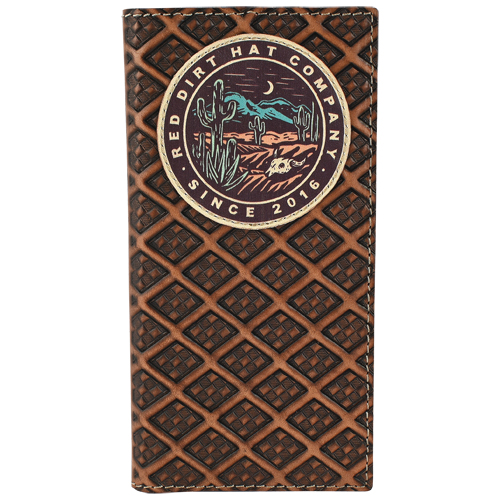 RED DIRT HAT CO RODEO WALLET DESERT SCENE LOGO PATCH