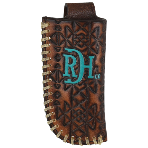 RED DIRT HAT CO KNIFE SHEATH RAWHIDE LACED EDGE
