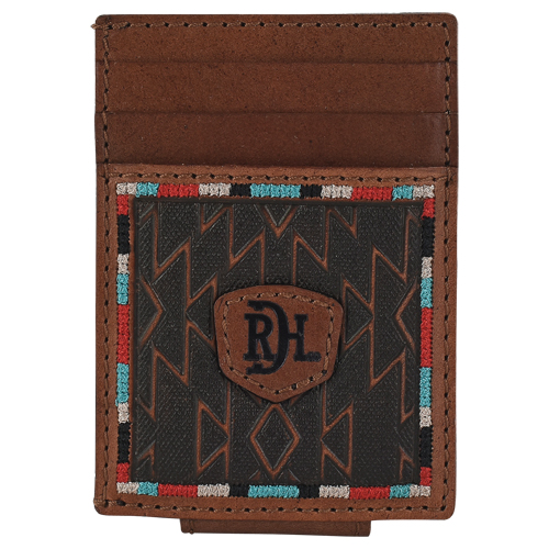 RED DIRT HAT CO CARD CASE W/MAGNET CLIP MULTICOLOR STITCHING