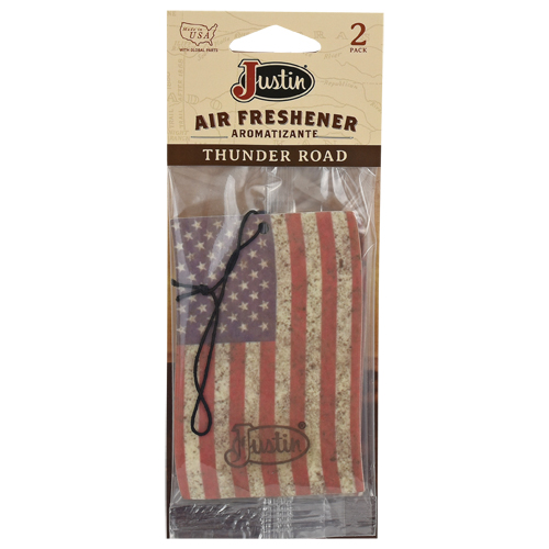 JUSTIN AIR FRESHENER THUNDER ROAD/BOX OF 8-2/PK