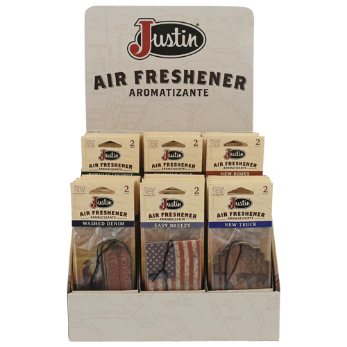 JUSTIN AIR FRESHENER MASTER DISPLAY PRE-PACK 6 SCENTS