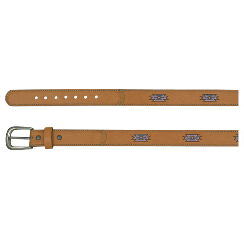 CATCHFLY GIRLS BELT AZTEC DESIGN PRINT WITH BILLETS