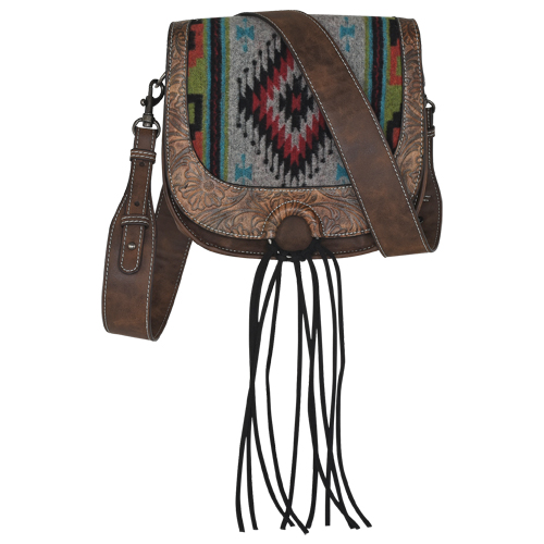 JUSTIN LADIES SADDLE BAG SOUTHWESTERN BLANKET W/ TOOLING
