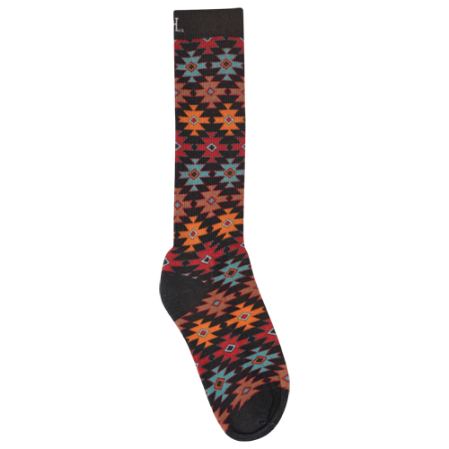 RED DIRT HAT CO BOOT CUT SOCK GREAT WHITE AZTEC PATTERN