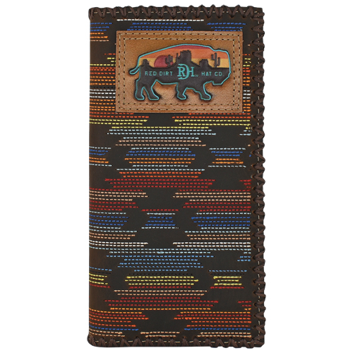RED DIRT HAT CO RODEO WALLET MULTI COLORED STICHED SERAPE 