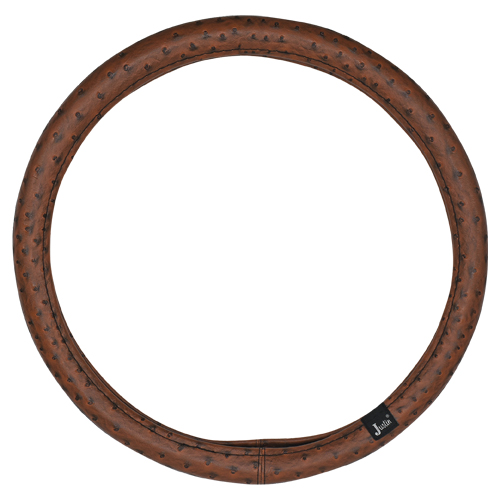 [23705A130WAL] JUSTIN TRUCK STEERING WHEEL COVER WALNUT OSTRICH PRINT 15.5"
