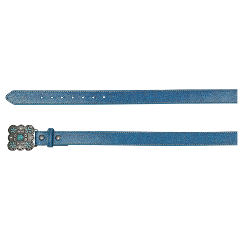 CATCHFLY GIRLS BELT AQUA VINYL GLITTER