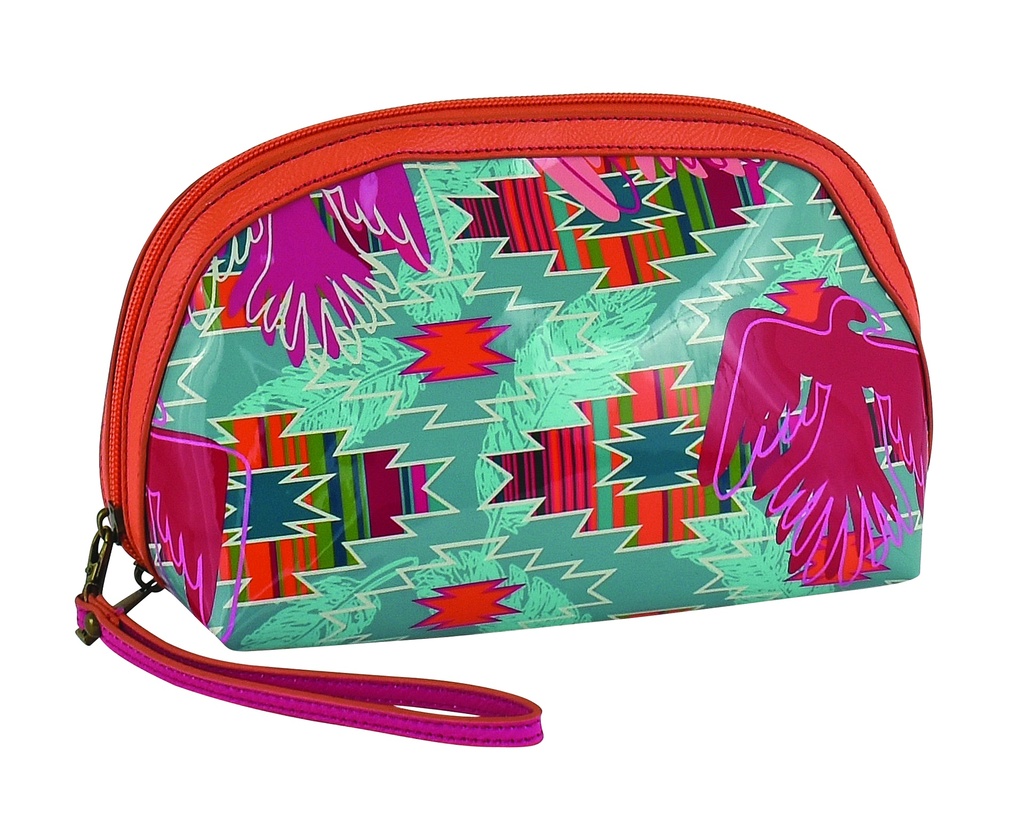 CATCHFLY JELLY DOME COSMETIC BAG W/THUNDERBIRD AND SOUTHWESTERN DESIGN 