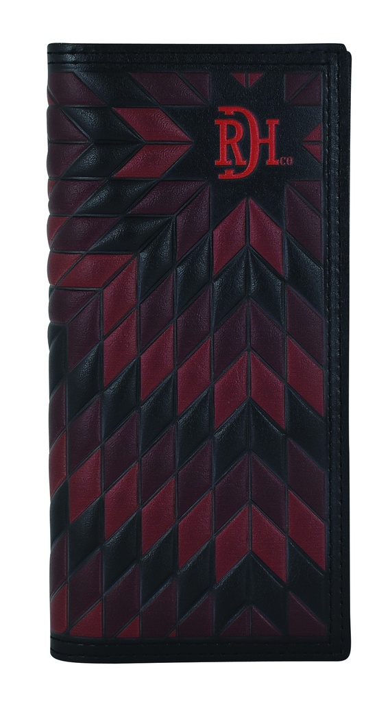 RED DIRT HAT CO RODEO WALLET BLK W/WINE AND CLARET MORNING STAR