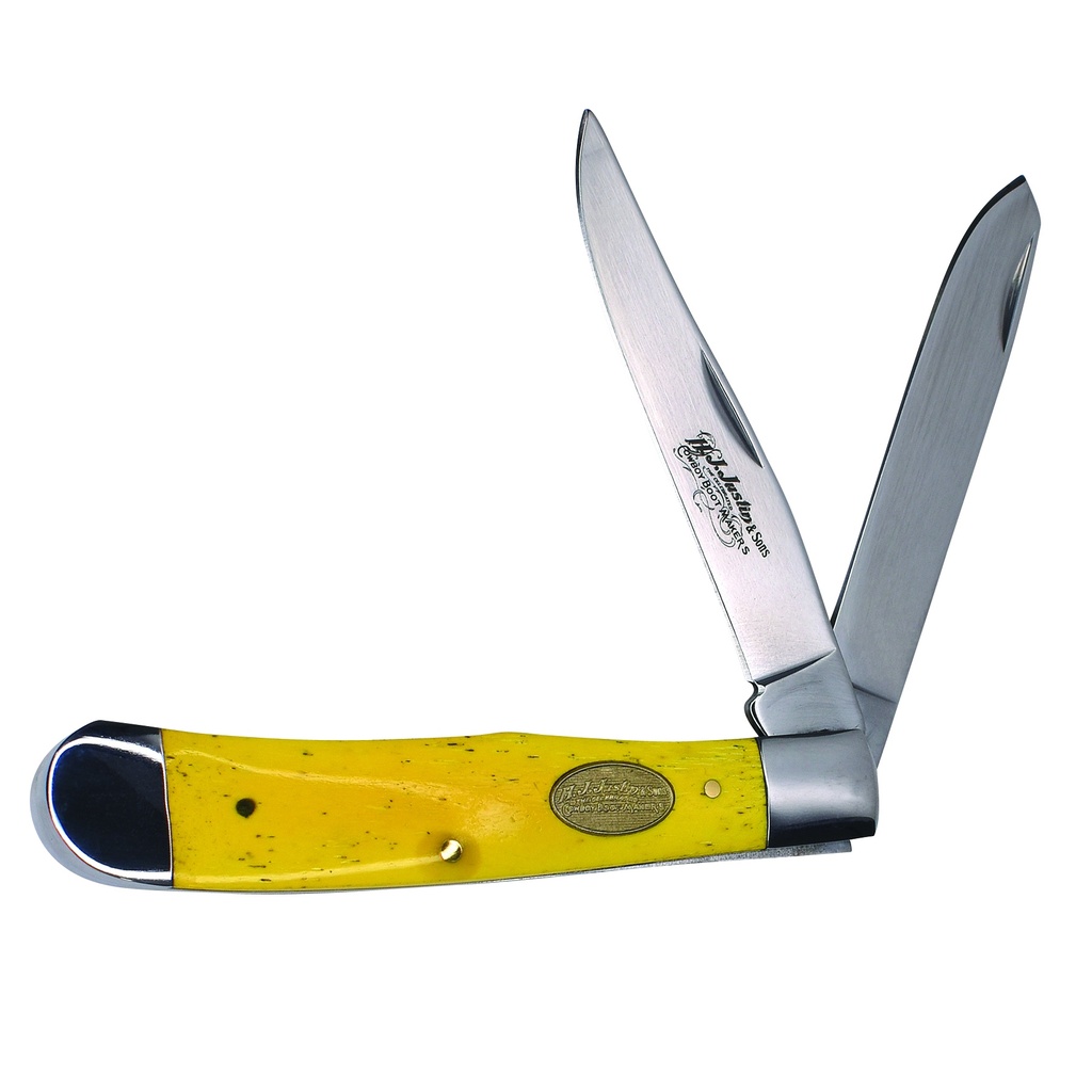JUSTIN TRAPPER KNIFE YELLOW BONE