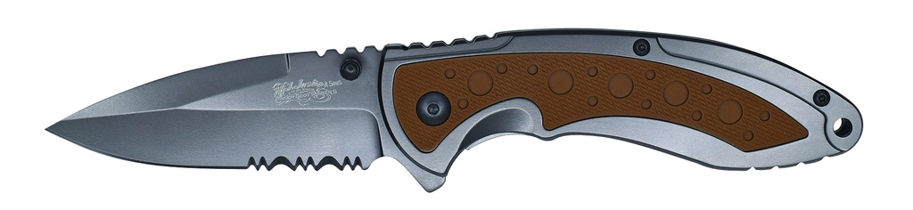 JUSTIN FOLDING KNIFE OLIVE RUBBER INLAY