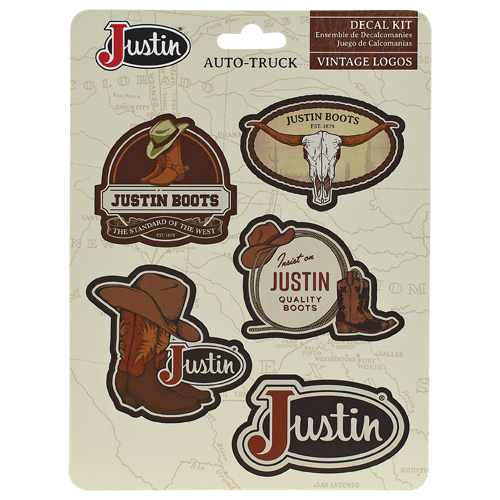JUSTIN AUTO VINTAGE VINYL DECALS-STANDARD OF THE WEST