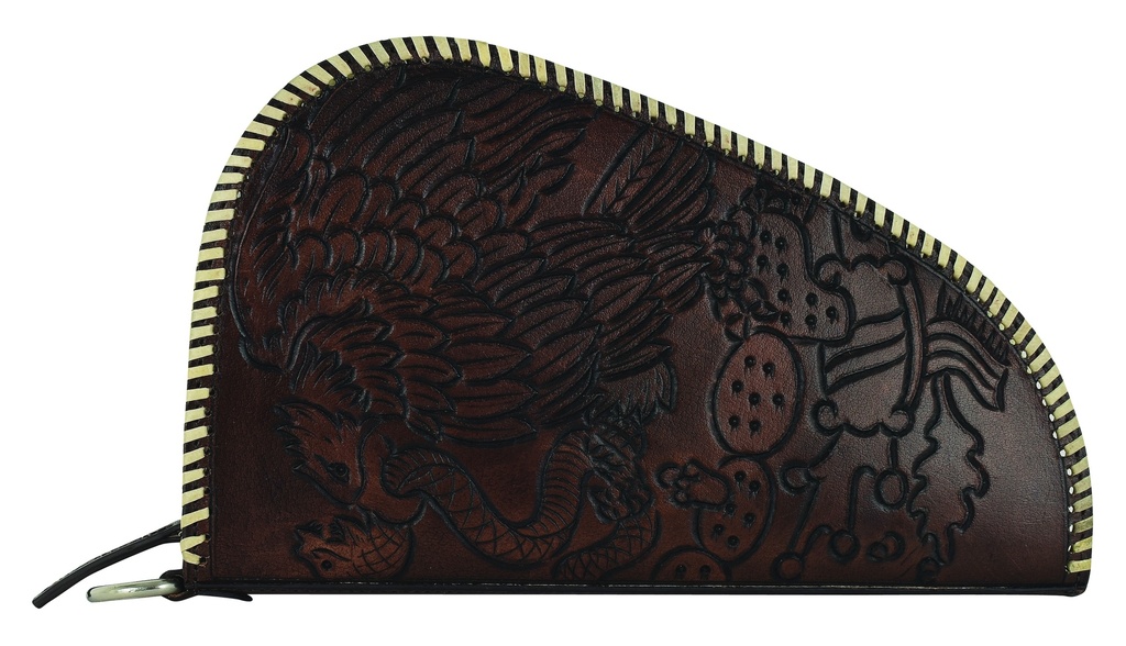 [24212650C4] JUSTIN GUN CASE GENUINE LEATHER SM TENOCHITLAN