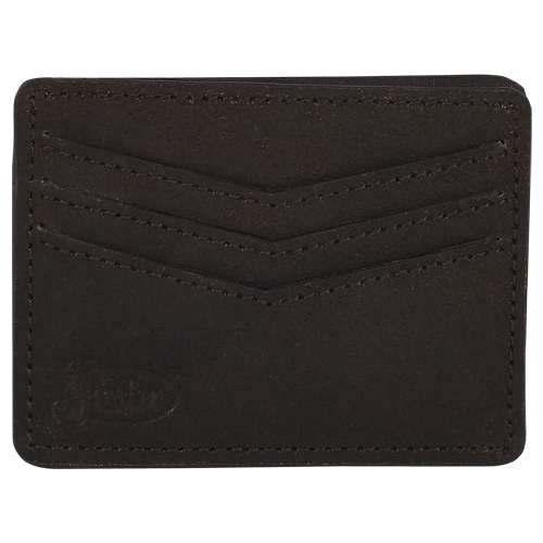 [24152127W17] JUSTIN MENS GENUINE LEATHER CARD WALLET CHOCOLATE