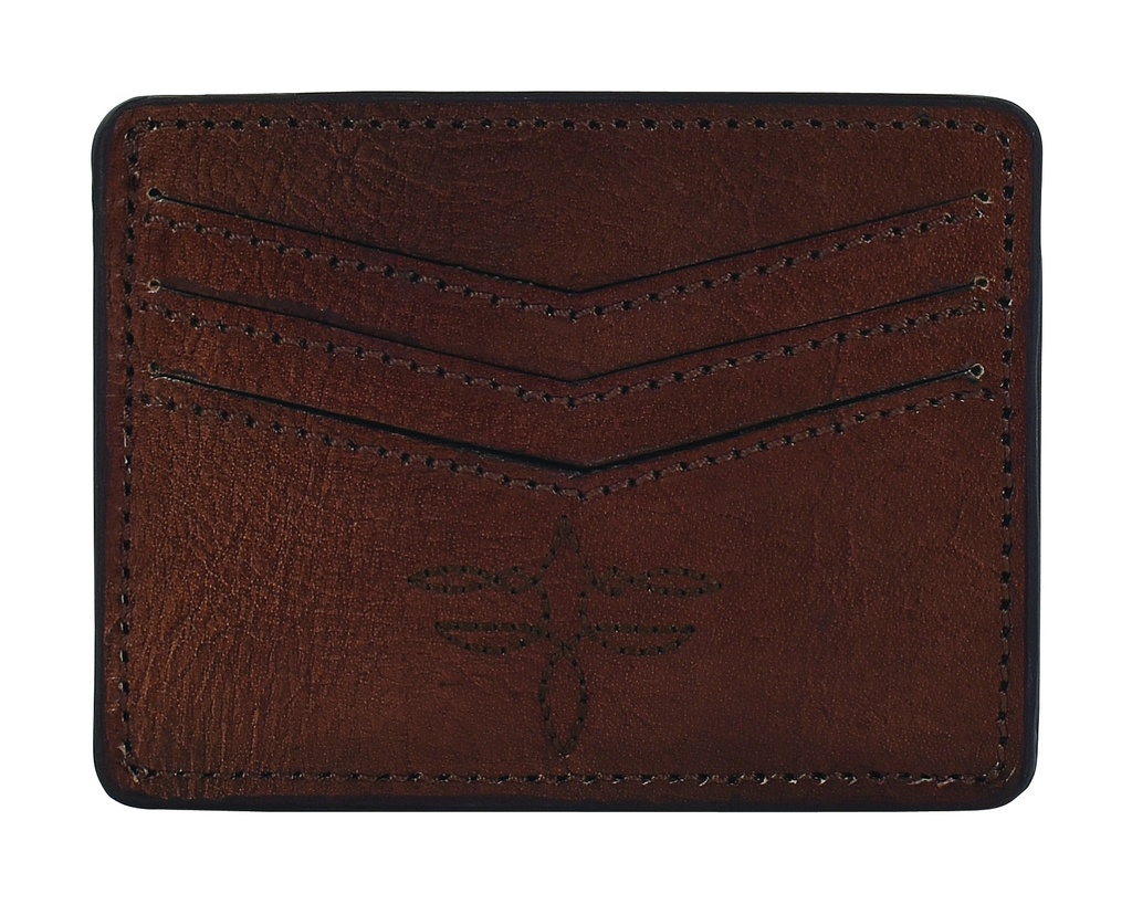 JUSTIN MENS GENUINE LEATHER CARD WALLET BROWN