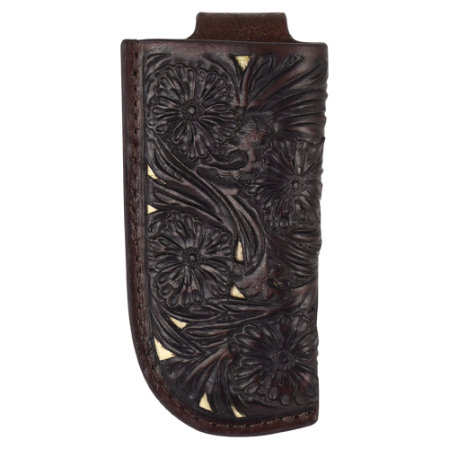TONY LAMA GENUINE LEATHER KNIFE SHEATH WITH FLORAL TOOLING