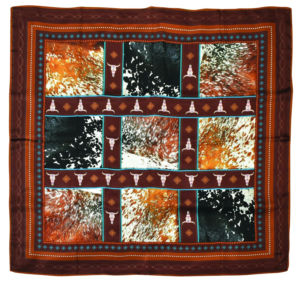 CATCHFLY WILD RAG HAIR ON PRINT WITH COW SKULLS 