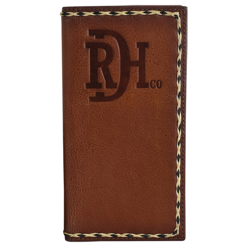 [24170876W19] RED DIRT HAT CO RODEO WALLET EMBOSSED LOGO W/BRAIDED EDGE