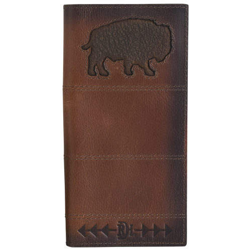 [24170876W12] RED DIRT HAT CO MENS RODEO WALLET W/RAISED BISON