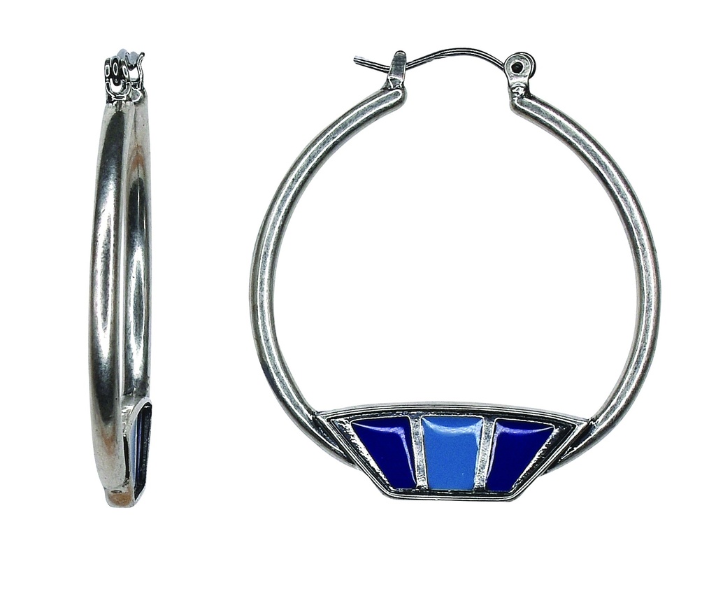 JUSTIN LADIES EARRINGS COLOR BLOCK ENAMEL HOOPS