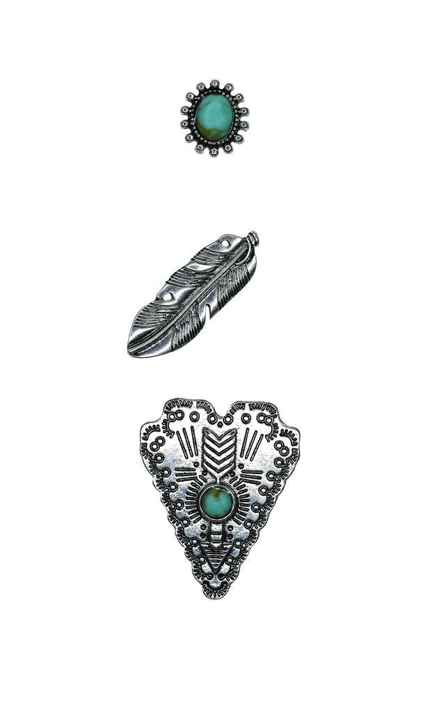 JUSTIN HAT PIN 3 PACK FEATHER