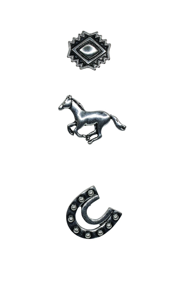 [2422021225] JUSTIN HAT PIN 3 PACK GALLOPING MARE