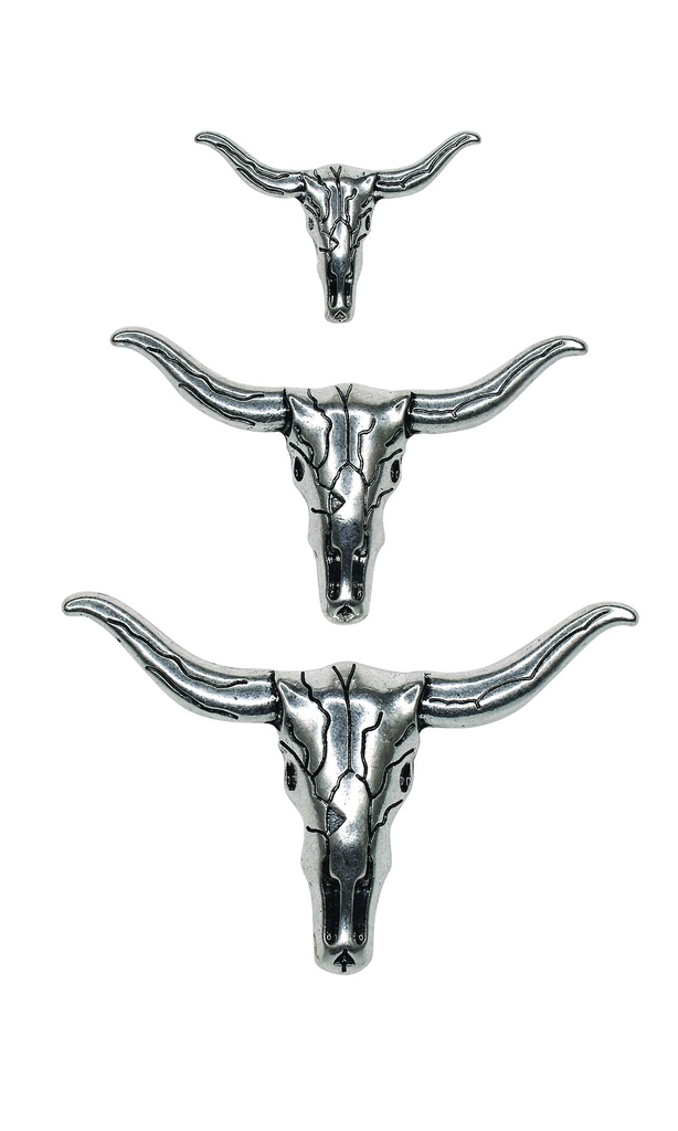 JUSTIN HAT PIN 3 PACK STEER SKULLS