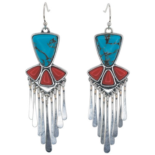 [2510080631] JUSTIN LADIES EARRINGS BLOSSOM CHANDELIER WITH STONES
