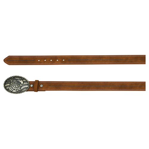 ARENA ACE BOYS BELT TAN WITH RED WHITE AND BLUE STITCHING