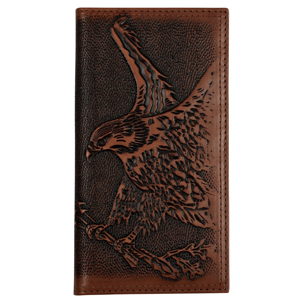 JUSTIN MENS GENUINE LEATHER RODEO WALLET EAGLE WITH ARROWS