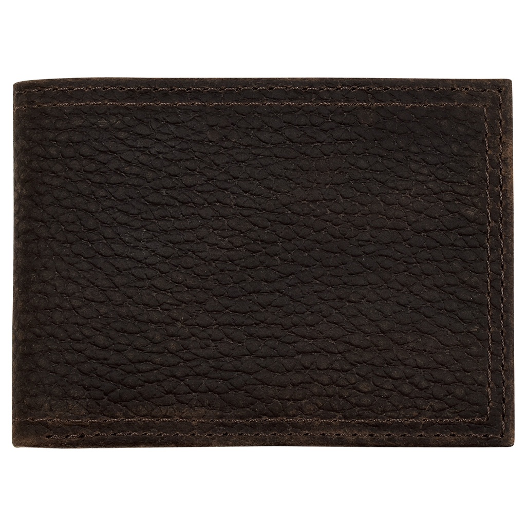 JUSTIN MENS GENUINE LEATHER BIFOLD WALLET OILED BROWN TEXTURED LEATHER