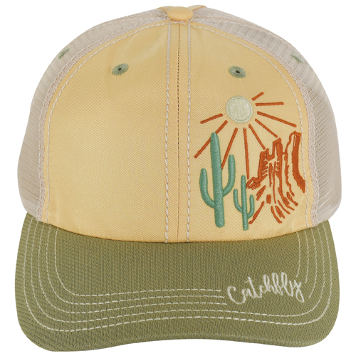 CATCHFLY LADIES BASEBALL CAP EMBROIDERED DESERT WITH SUN