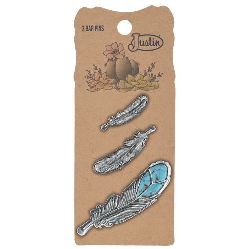 JUSTIN PIN 3 PACK 3 FEATHERS