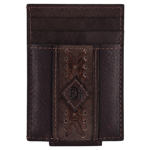 RED DIRT HAT CO CARD CASE W/MAGNET CLIP ARROW STITCH