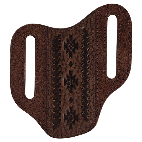 RED DIRT HAT CO PANCAKE KNIFE SHEATH EMBOSSED W/WHIP STITCH
