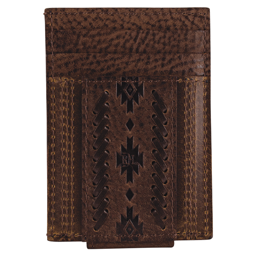 RED DIRT HAT CO CARD CASE W/MAGNET CLIP EMBOSSED W/WHIP STITCH