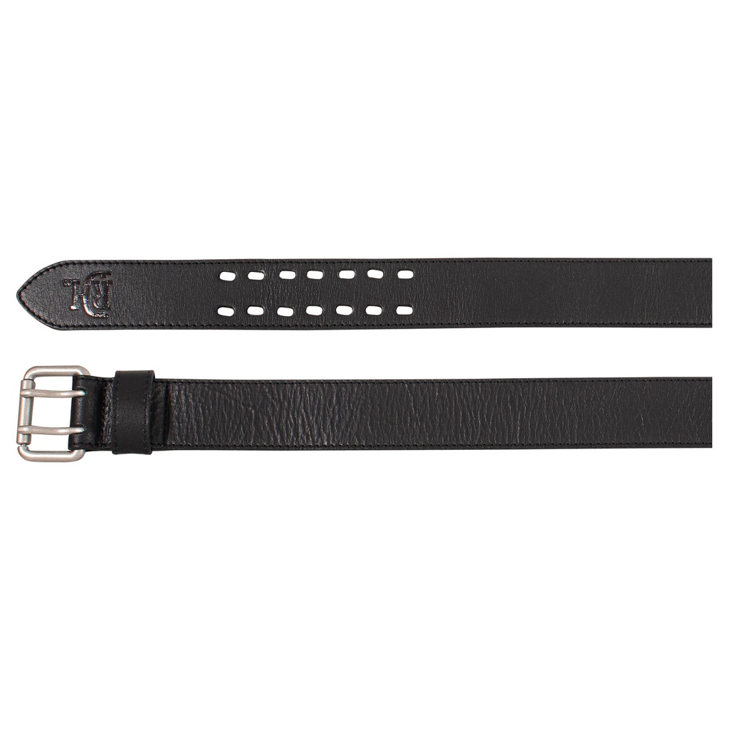 [2510490243-32] RED DIRT HAT CO MENS GENUINE LEATHER BELT BLACK W/NATURAL GRAIN TEXTURE AND DOUBLE NOTCHES (32)