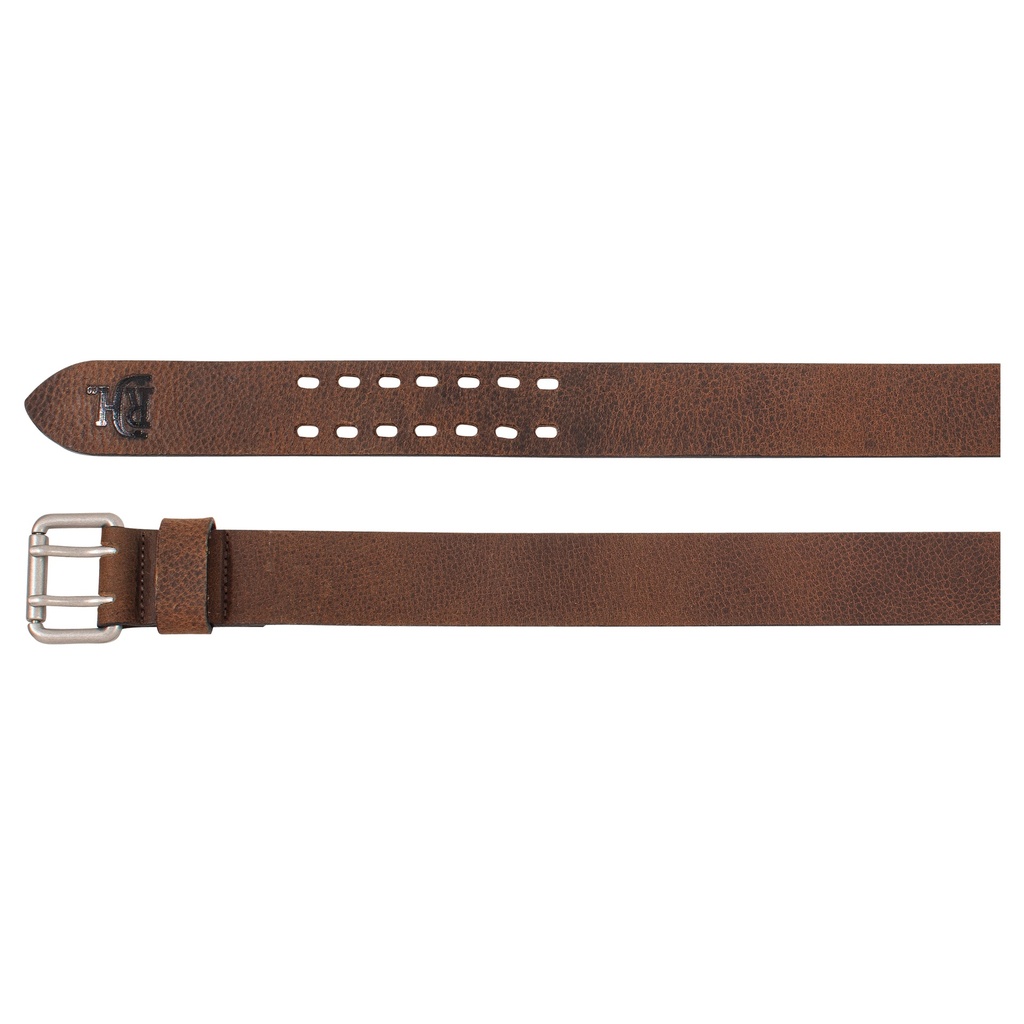 RED DIRT HAT CO MENS GENUINE LEATHER BELT BROWN W/NATURAL GRAIN TEXTURE AND DOUBLE NOTCHES