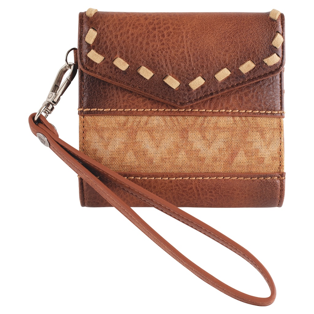 RED DIRT HAT CO LADIES MINI WALLET TAN W/BUCKSTITCH