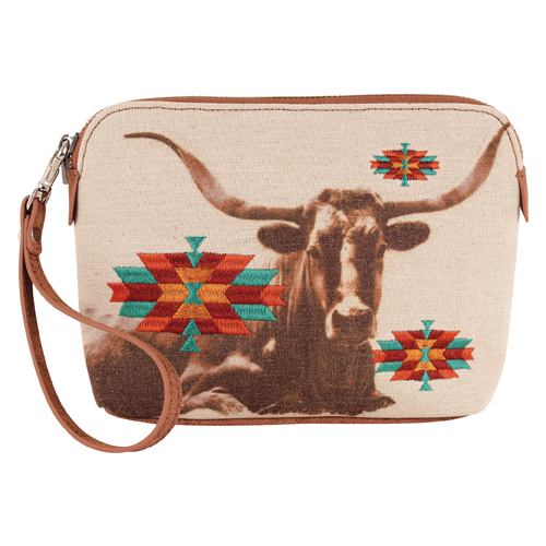 CATCHFLY LADIES COSMETIC POUCH LONGHORN