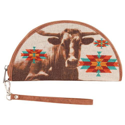 CATCHFLY LADIES SEMICIRCLE WALLET LONGHORN