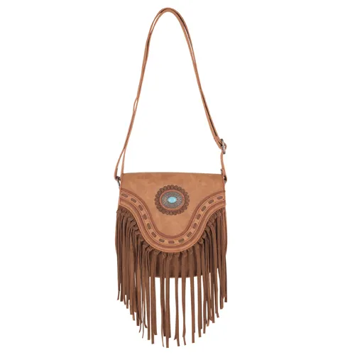 [2510195312] JUSTIN LADIES SADDLE BAG W/CONCHO AND BUCK STITCH