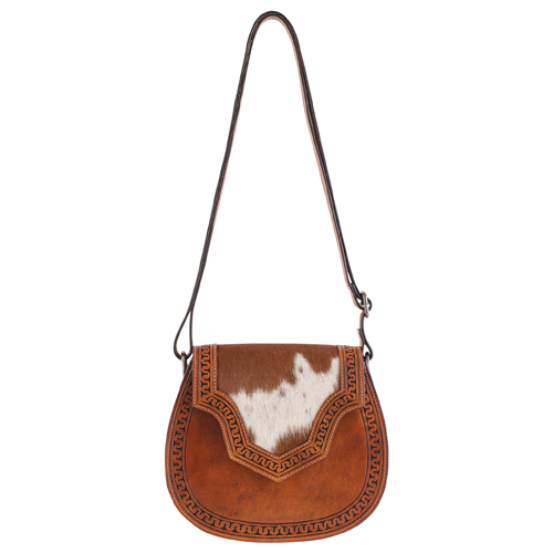 [2510250522] JUSTIN LADIES SADDLEBAG TAN SERPENTINE W/HAIR ON