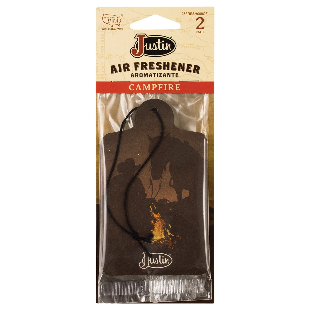 25FRESH009CF JUSTIN AIR FRESHENER CAMPFIRE-2/PK