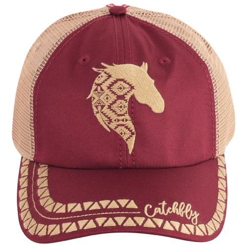 [2520720302] CATCHFLY LADIES BASEBALL CAP AZTEC HORSE HEAD