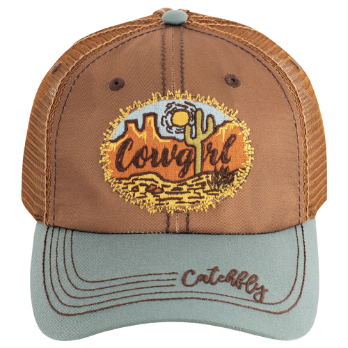 CATCHFLY LADIES BASEBALL CAP EMBROIDERED COWGIRL