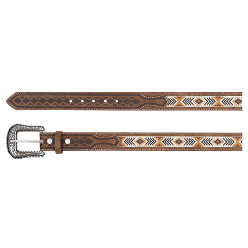 [2520791601-S] ARENA ACE BOYS BELT TAN W/SOUTHWESTERN RIBBON (S)