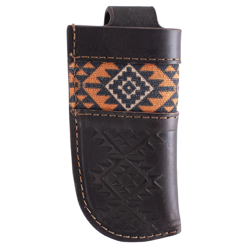 [2520635376] RED DIRT HAT CO KNIFE SHEATH DARK BROWN W/SIENNA INLAY