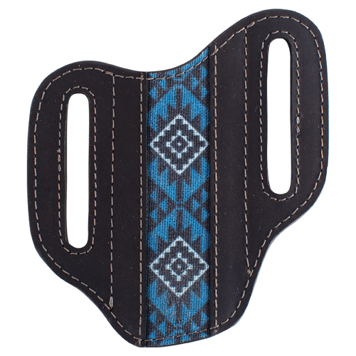 RED DIRT HAT CO PANCAKE KNIFE SHEATH BLACK W/BLUE INLAY